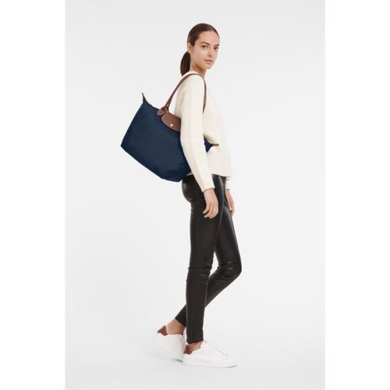 Longchamp Le Pliage Original Shoulder bag L Navy | VACEYKR-92