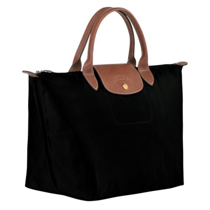 Longchamp Le Pliage Original Top handle bag M Black | ZYTPUSQ-94