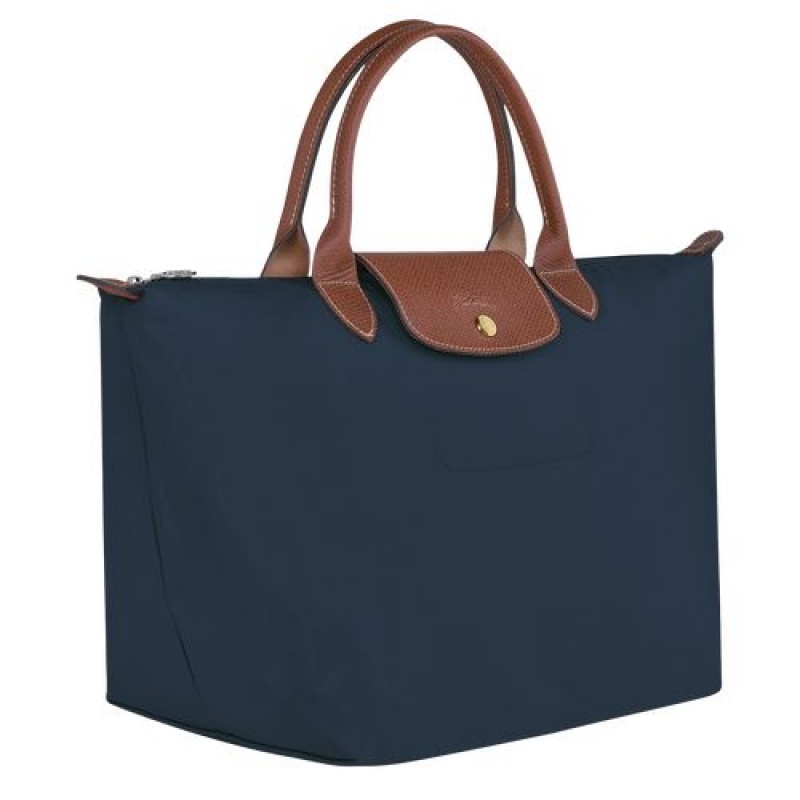 Longchamp Le Pliage Original Top handle bag M Navy | FENZUPL-40