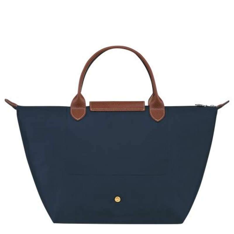 Longchamp Le Pliage Original Top handle bag M Navy | FENZUPL-40