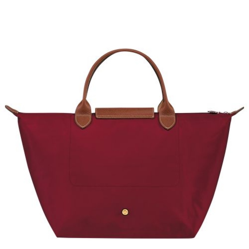 Longchamp Le Pliage Original Top handle bag M Red | QTXVGJP-48