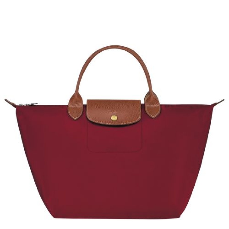 Longchamp Le Pliage Original Top handle bag M Red | QTXVGJP-48