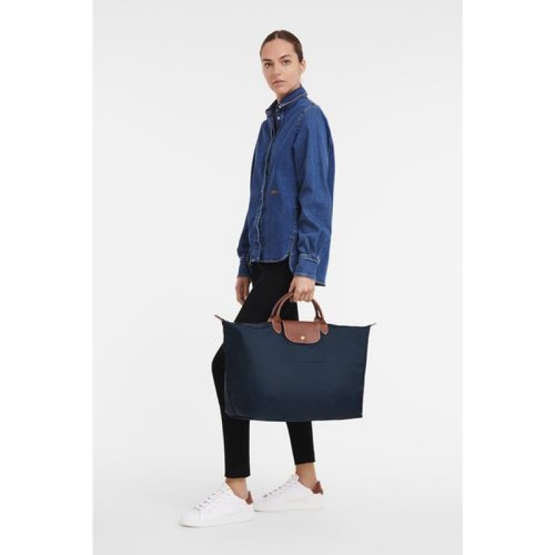 Longchamp Le Pliage Original Travel bag L Navy | JPMSOGK-05