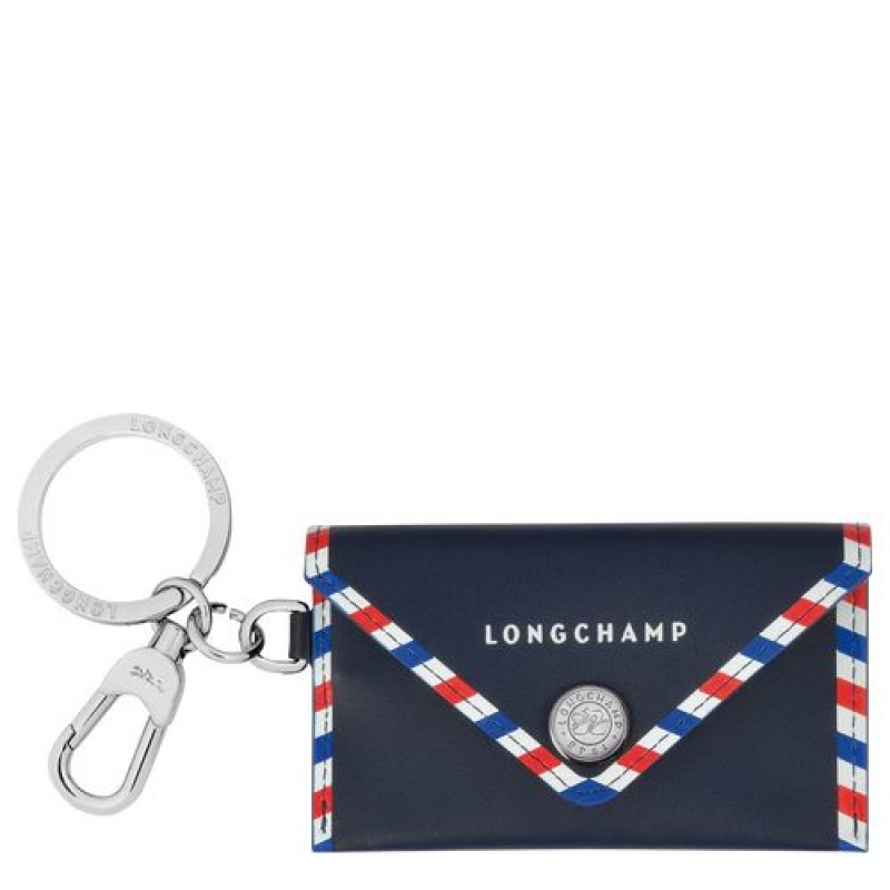 Longchamp Le Pliage Tres Paris Envelope key ring Navy | WDOKPMR-39