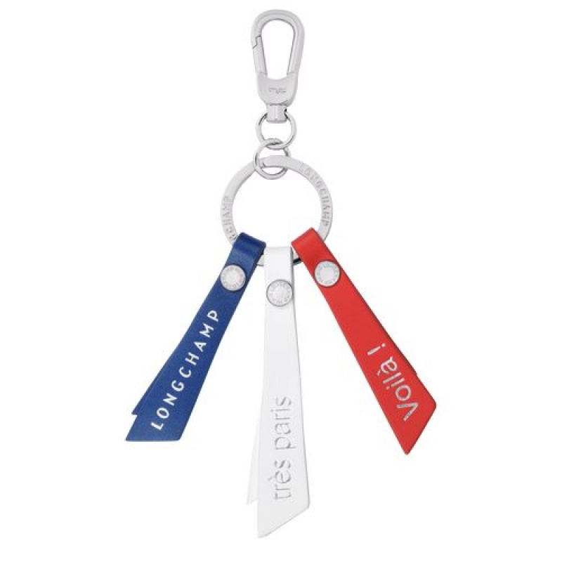 Longchamp Le Pliage Tres Paris Flag key ring Navy | OTZBEYK-02