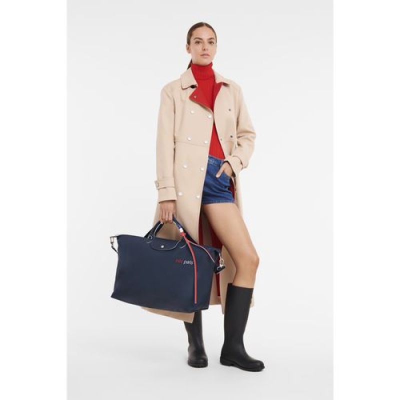 Longchamp Le Pliage Tres Paris Travel bag L Navy | AJEVIMC-41