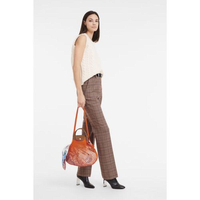 Longchamp Le Pliage filet Top handle bag Orange | QXSGCOA-67