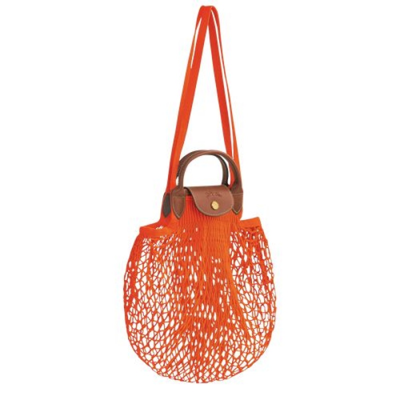 Longchamp Le Pliage filet Top handle bag Orange | QXSGCOA-67