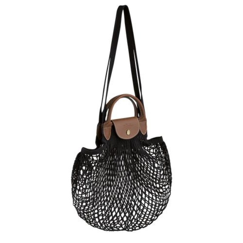 Longchamp Le Pliage filet Top handle bag Black | VYCMNIO-34