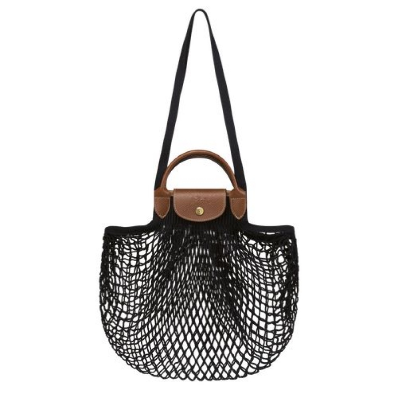 Longchamp Le Pliage filet Top handle bag Black | VYCMNIO-34