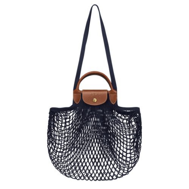 Longchamp Le Pliage filet Top handle bag Navy | GZWCMOH-23