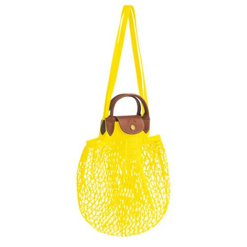 Longchamp Le Pliage filet Top handle bag Lemon | MDJQWPU-89