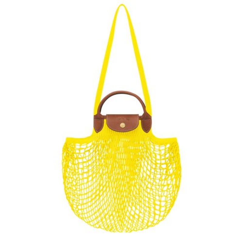 Longchamp Le Pliage filet Top handle bag Lemon | MDJQWPU-89