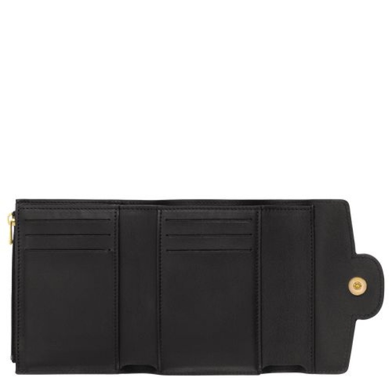 Longchamp Mademoiselle Compact wallet Black | LKYFDRE-10