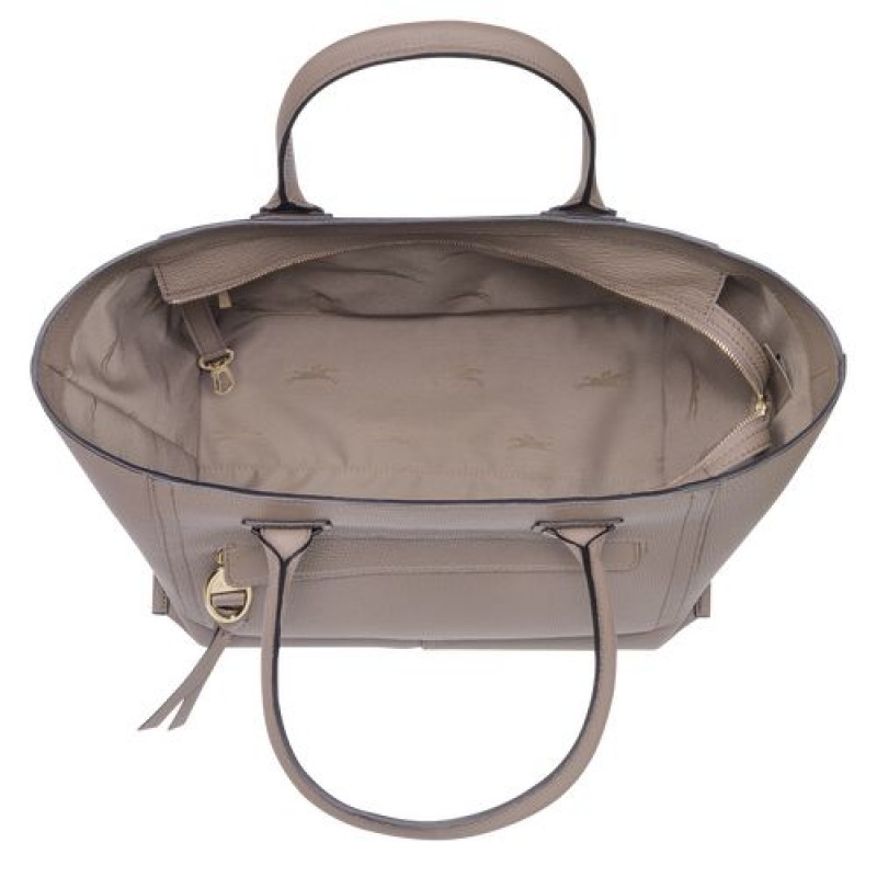 Longchamp Mailbox Top handle bag L Taupe | HZVMDKJ-25