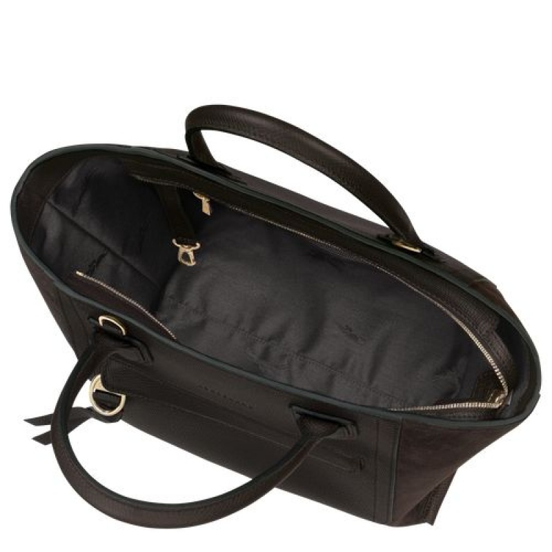 Longchamp Mailbox Top handle bag M Ebony | WFYLPJT-54