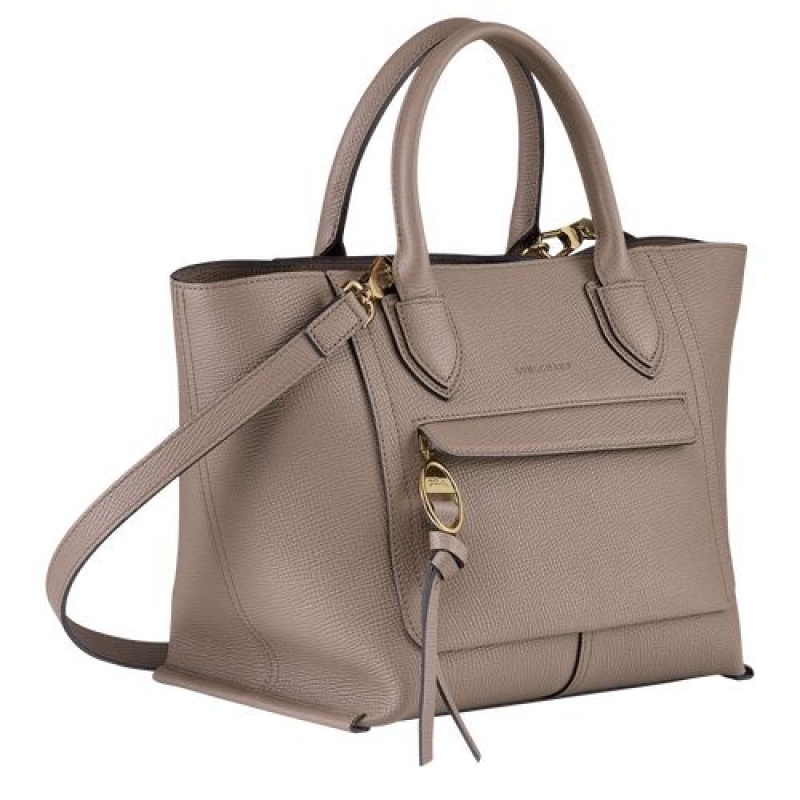 Longchamp Mailbox Top handle bag M Taupe | WGAHVPK-76