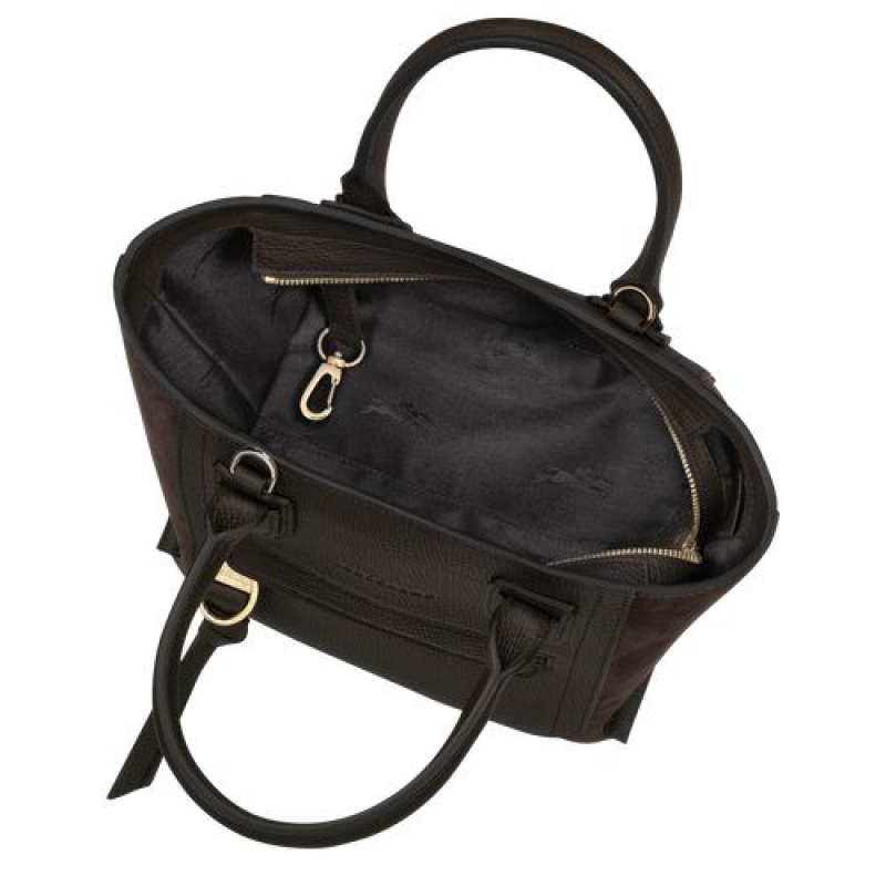 Longchamp Mailbox Top handle bag S Ebony | HTFQCXZ-62