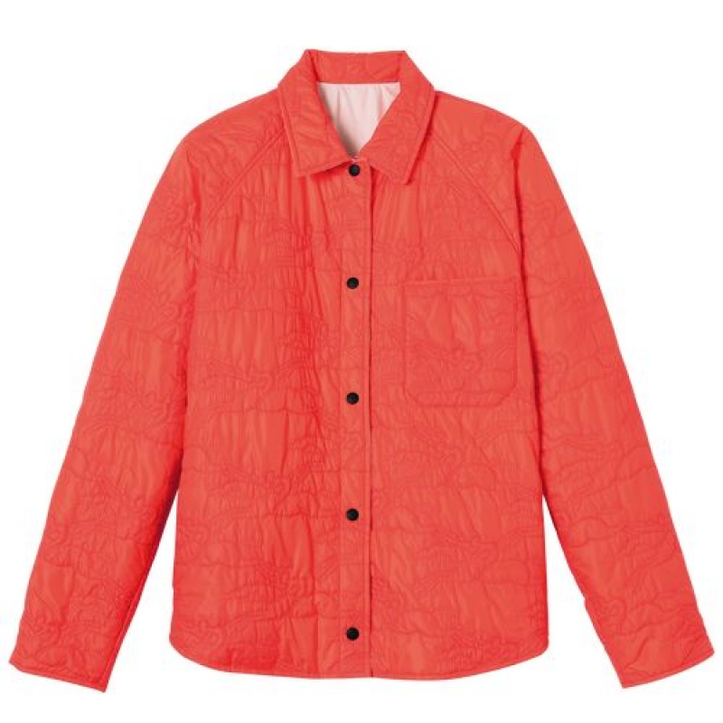 Longchamp Reversible jacket Orange/Pink | KNAHUGD-26