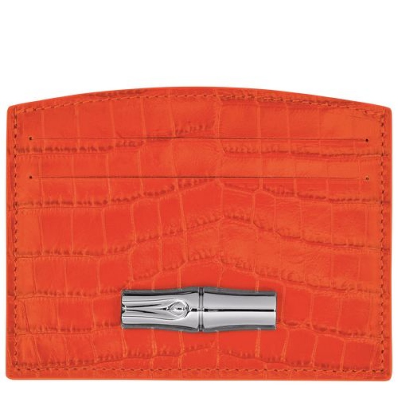 Longchamp Roseau Card holder Orange | BYOCMAT-41