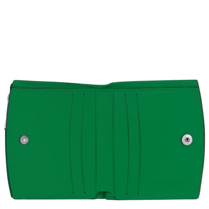 Longchamp Roseau Compact wallet Green | QLRCKFZ-45