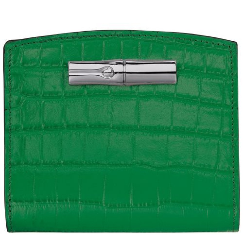 Longchamp Roseau Compact wallet Green | QLRCKFZ-45