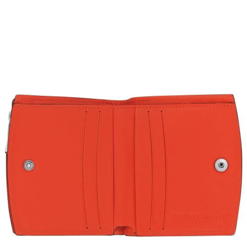 Longchamp Roseau Compact wallet Orange | KWLBGOC-61