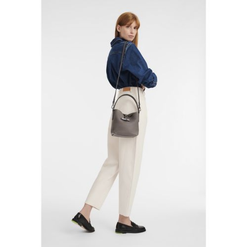 Longchamp Roseau Essential Bucket bag S Grey | CHAEPQU-63