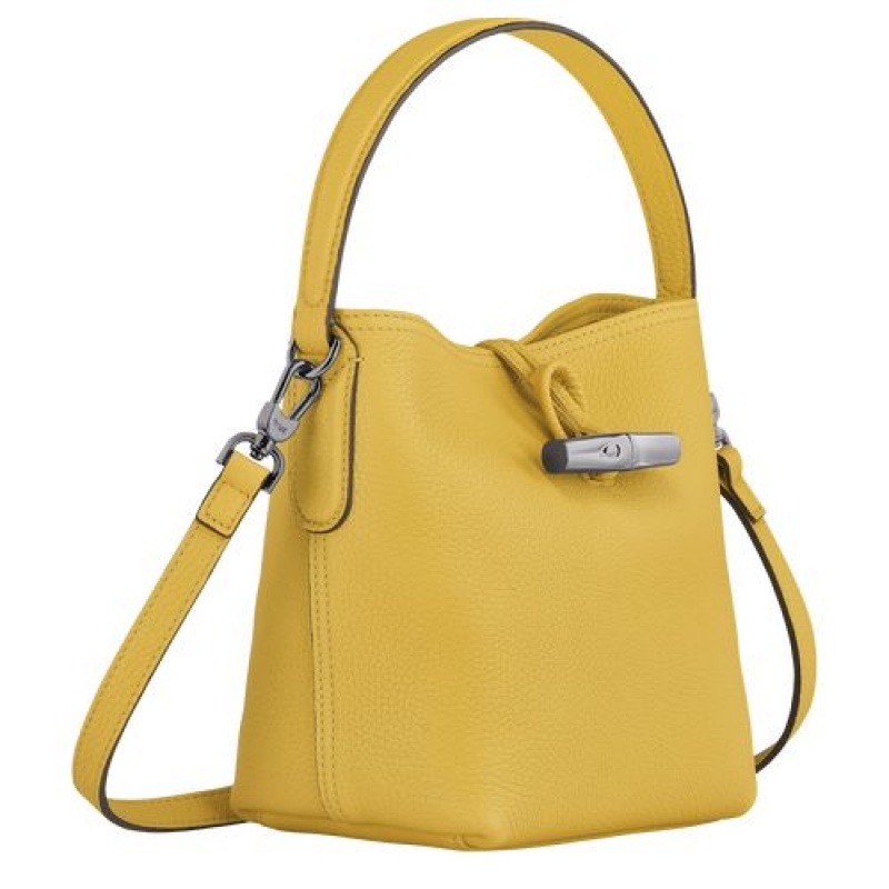 Longchamp Roseau Essential Bucket bag S Yellow | VCKFOMR-53