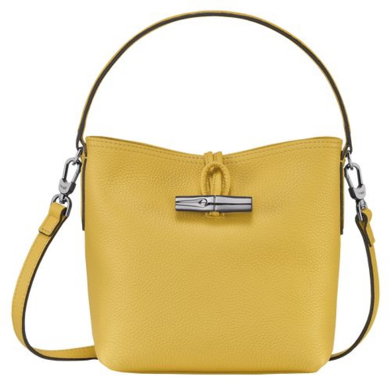 Longchamp Roseau Essential Bucket bag S Yellow | VCKFOMR-53