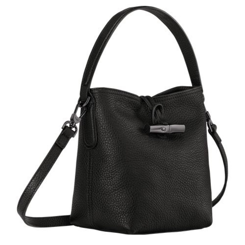 Longchamp Roseau Essential Bucket bag S Black | XNEPSTG-75