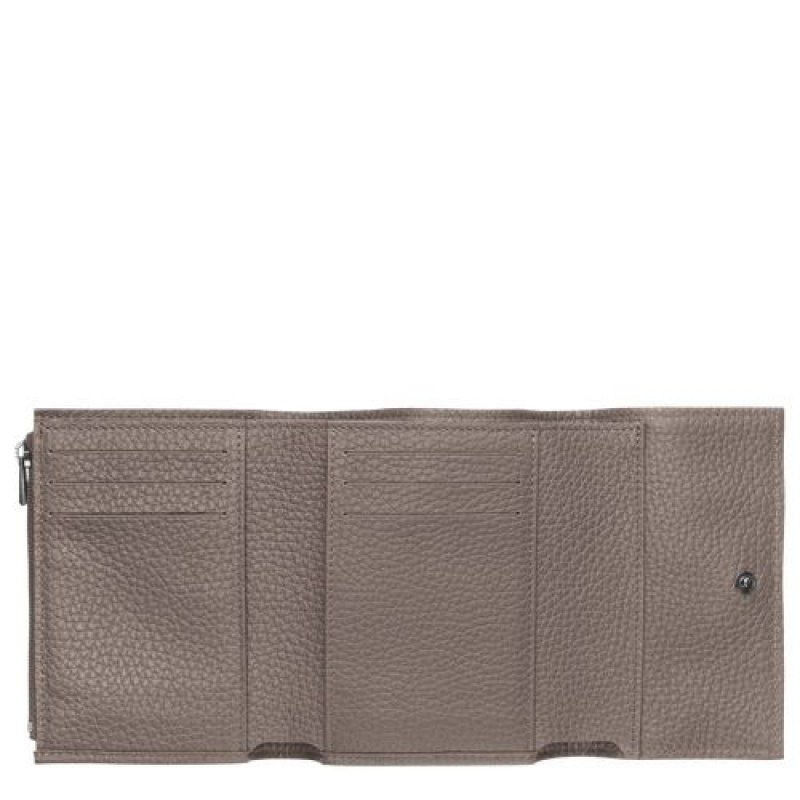 Longchamp Roseau Essential Compact wallet Grey | VRKGIDZ-69