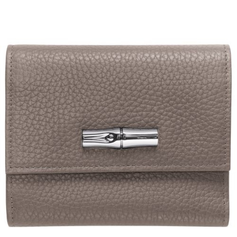 Longchamp Roseau Essential Compact wallet Grey | VRKGIDZ-69