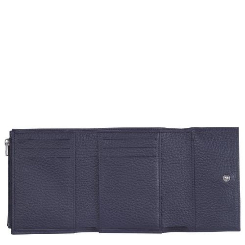 Longchamp Roseau Essential Compact wallet Navy | YBJWCIO-20