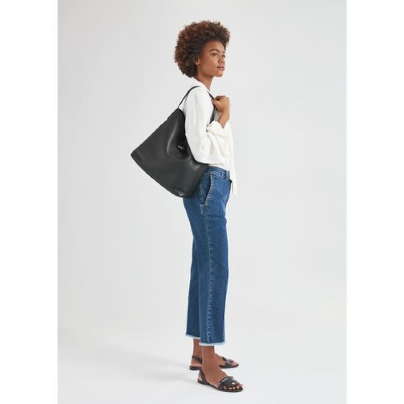 Longchamp Roseau Essential Hobo bag Black | TQAMCSF-06