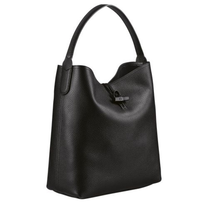 Longchamp Roseau Essential Hobo bag Black | TQAMCSF-06