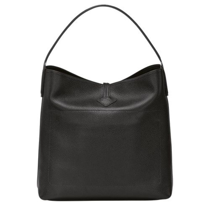 Longchamp Roseau Essential Hobo bag Black | TQAMCSF-06