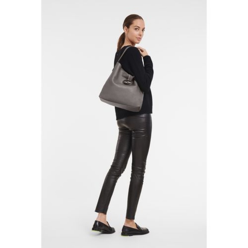 Longchamp Roseau Essential Hobo bag Grey | VRCJIGF-73