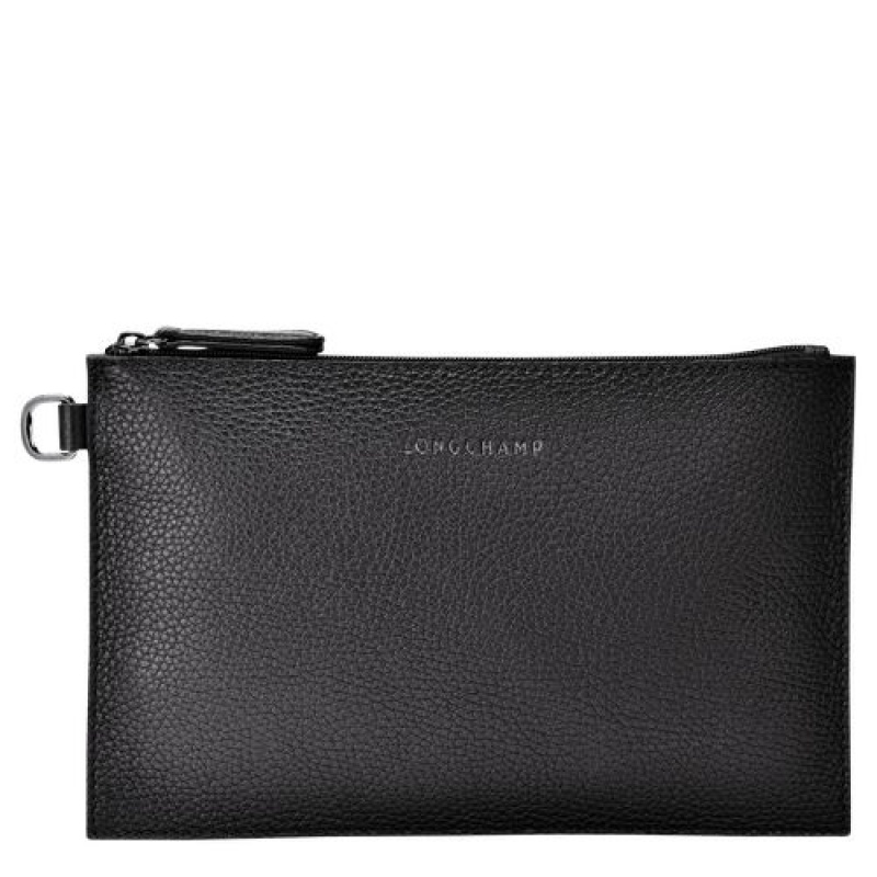 Longchamp Roseau Essential Pouch Black | QPVIRBX-31