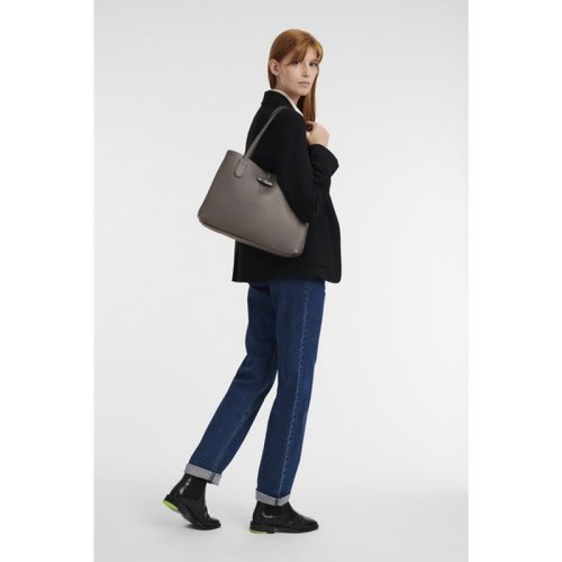 Longchamp Roseau Essential Shoulder bag Grey | DAQRZUV-78