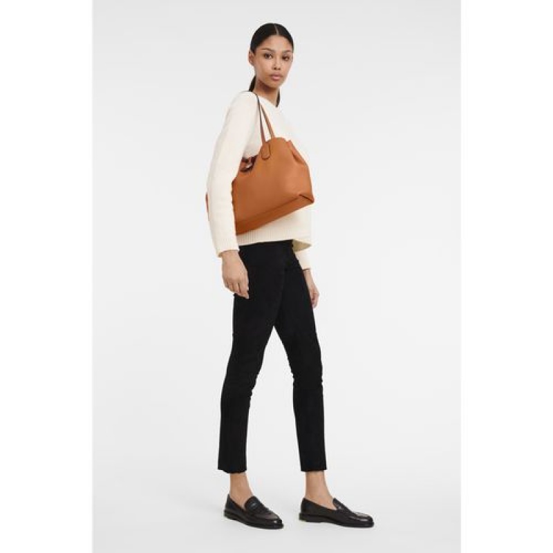 Longchamp Roseau Essential Shoulder bag Saffron | IFPXDSY-82