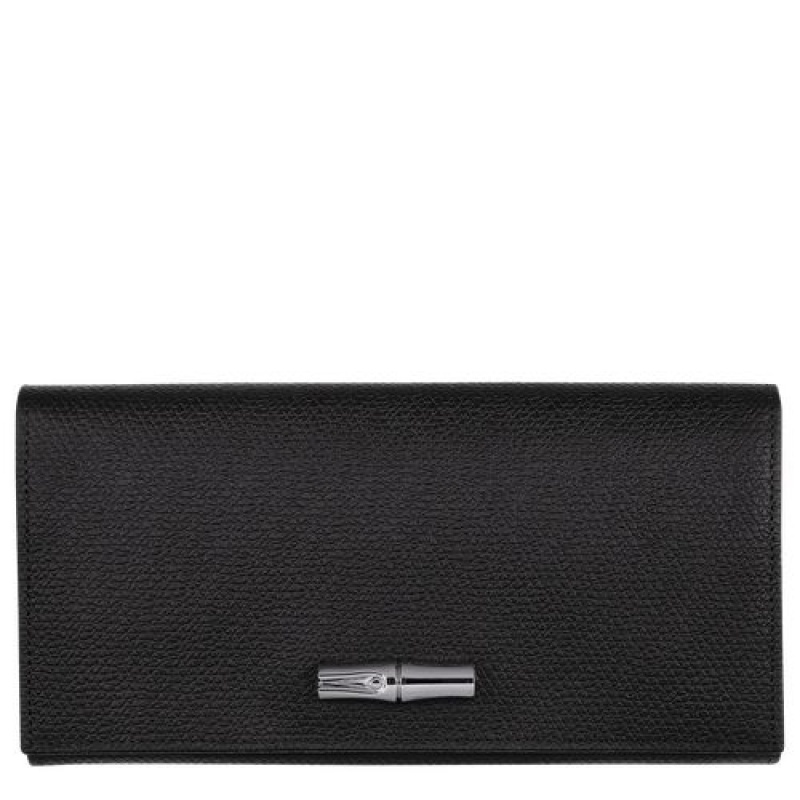 Longchamp Roseau Long continental wallet Black | WLAPMOS-71