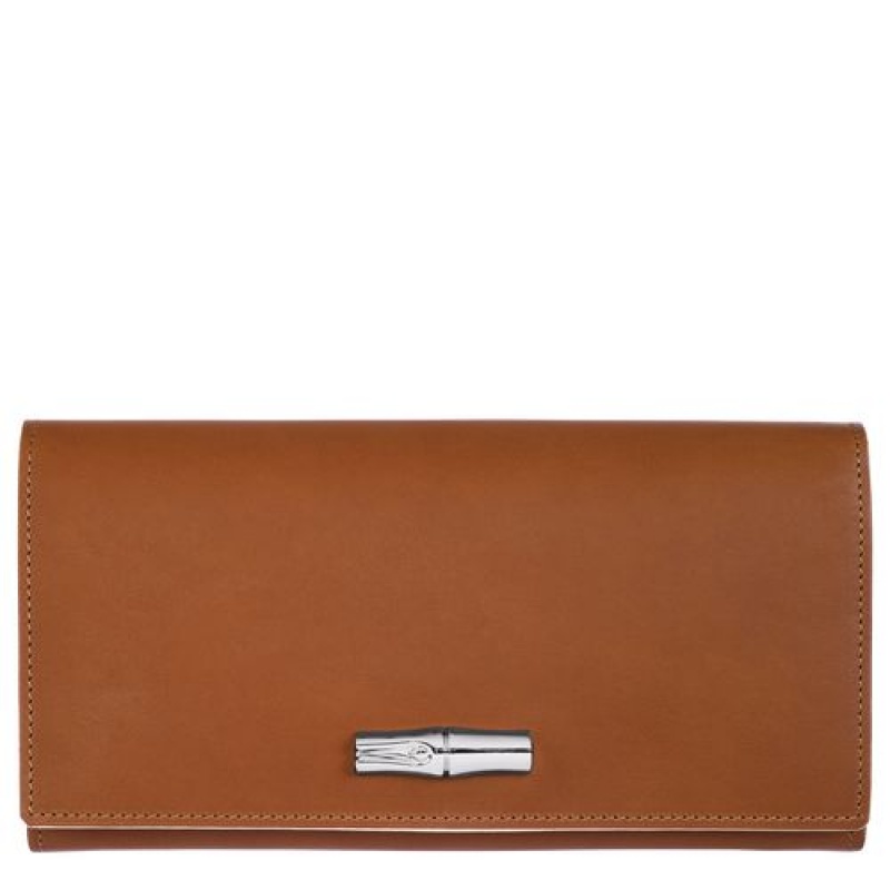 Longchamp Roseau Long continental wallet Cognac | GTXNHIE-46