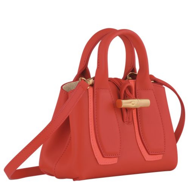 Longchamp Roseau Shadow Top handle bag XS Blush | ZLMGUHQ-91