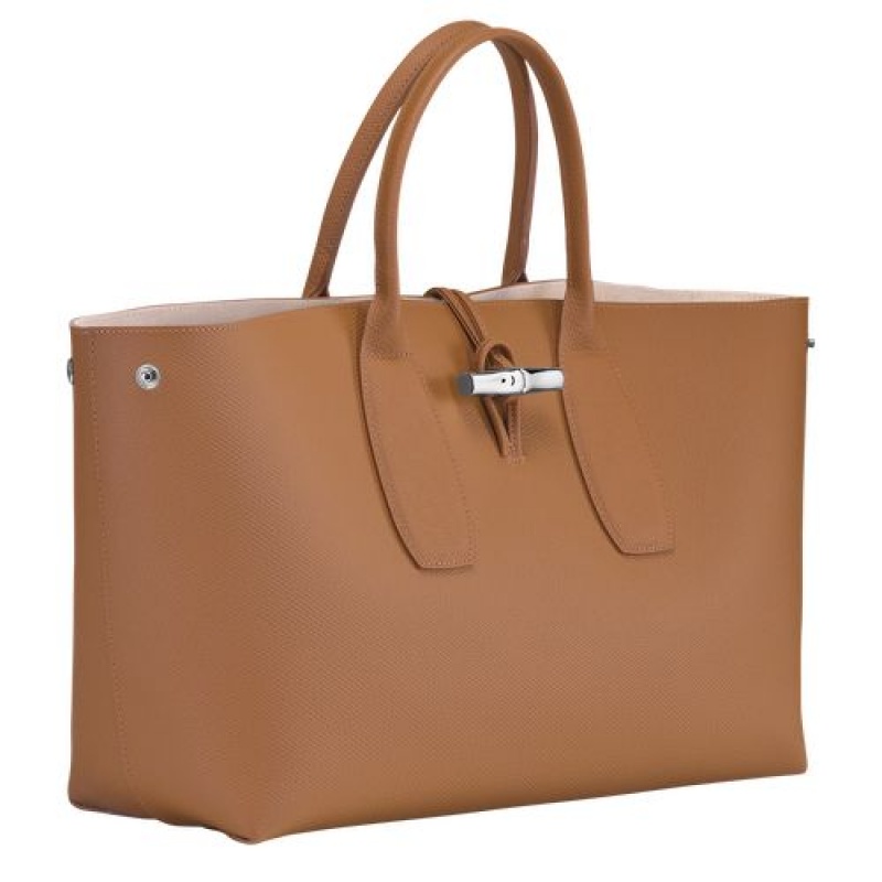 Longchamp Roseau Top handle bag L Natural | PULYXKG-90