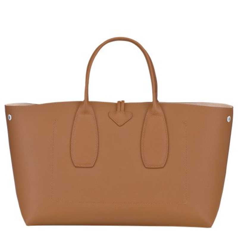 Longchamp Roseau Top handle bag L Natural | PULYXKG-90