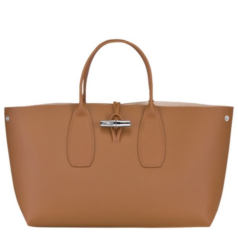 Longchamp Roseau Top handle bag L Natural | PULYXKG-90