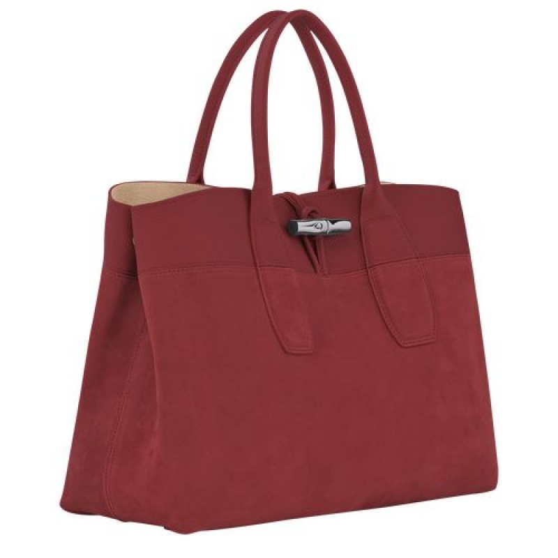 Longchamp Roseau Top handle bag L Red | DJPZXLU-40