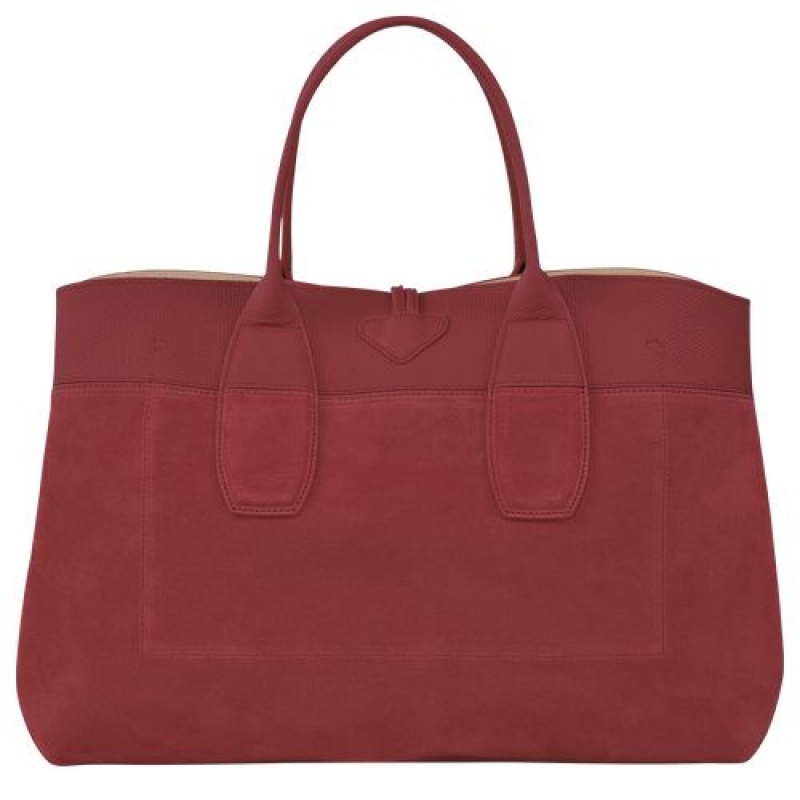 Longchamp Roseau Top handle bag L Red | DJPZXLU-40