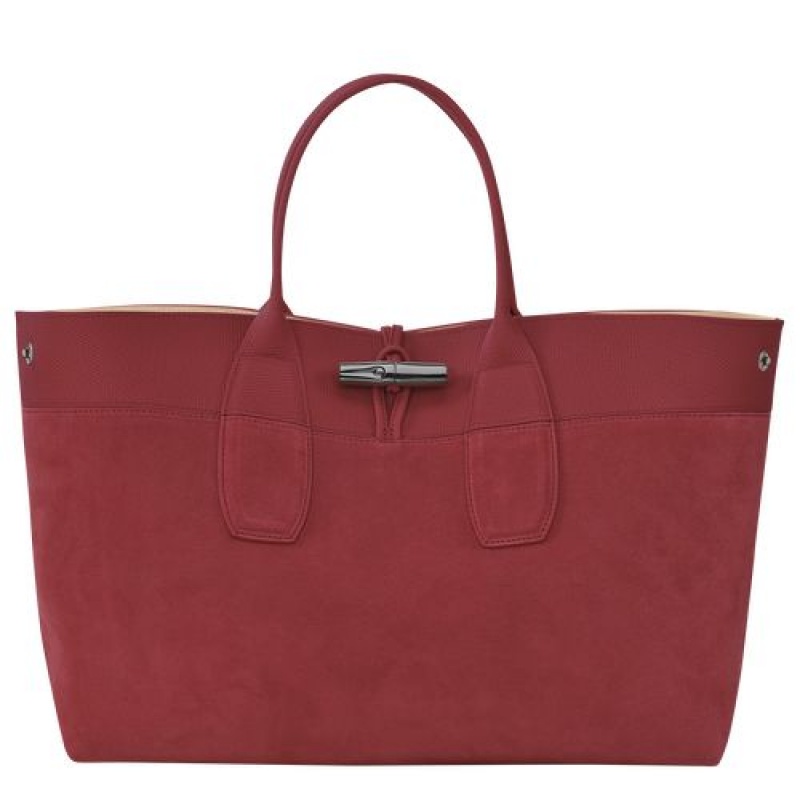 Longchamp Roseau Top handle bag L Red | DJPZXLU-40